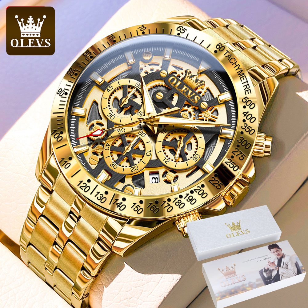 Luxury Watch Under 20000 - Мужские часы OLEVS Lxuxry Brand Gold,