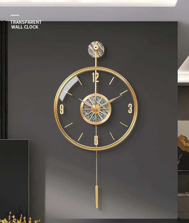 Luxury Watch Wall Clock - Настенные часы из сплава с ракушками,