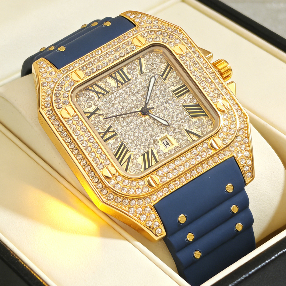 Luxury Watch With Rubber Strap - Модные мужские кварцевые часы Hot Fashion
