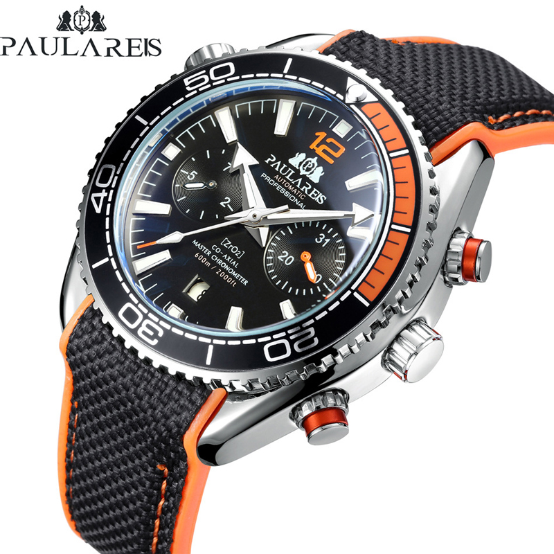 Luxury Watch With Rubber Strap - PAULAREIS P Роскошные мужские автоматические механические