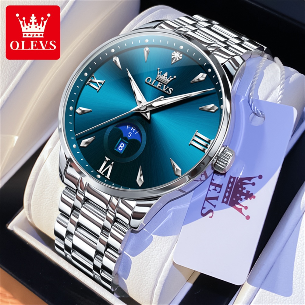 OLEVS Moon Phase мужские часы  – обзор и цена Luxury Watch Brands