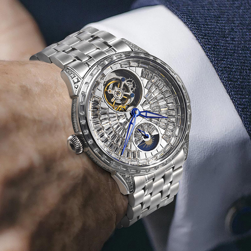 Мужские часы с бриллиантовым ц – обзор и цена Tourbillon Movement Watch
