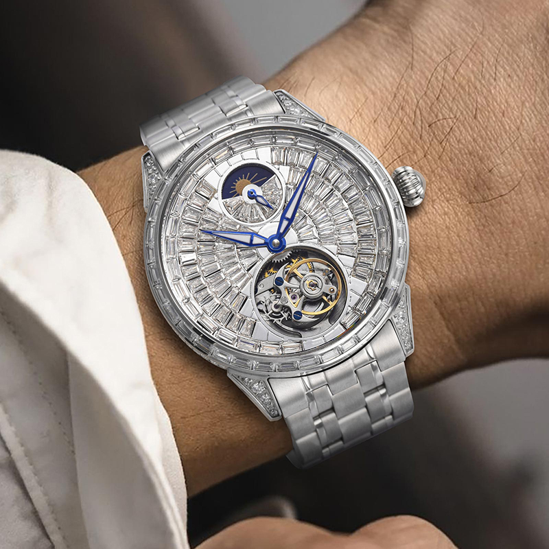 Мужские часы с бриллиантовым ц – обзор и цена Tourbillon Movement Watch