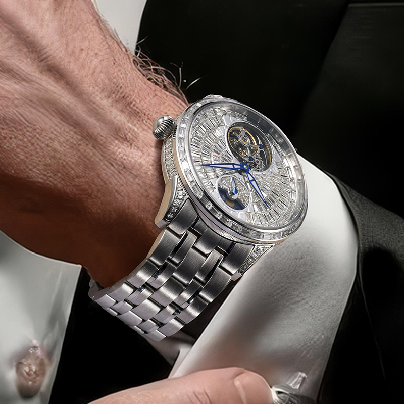 Мужские часы с бриллиантовым ц – обзор и цена Tourbillon Movement Watch