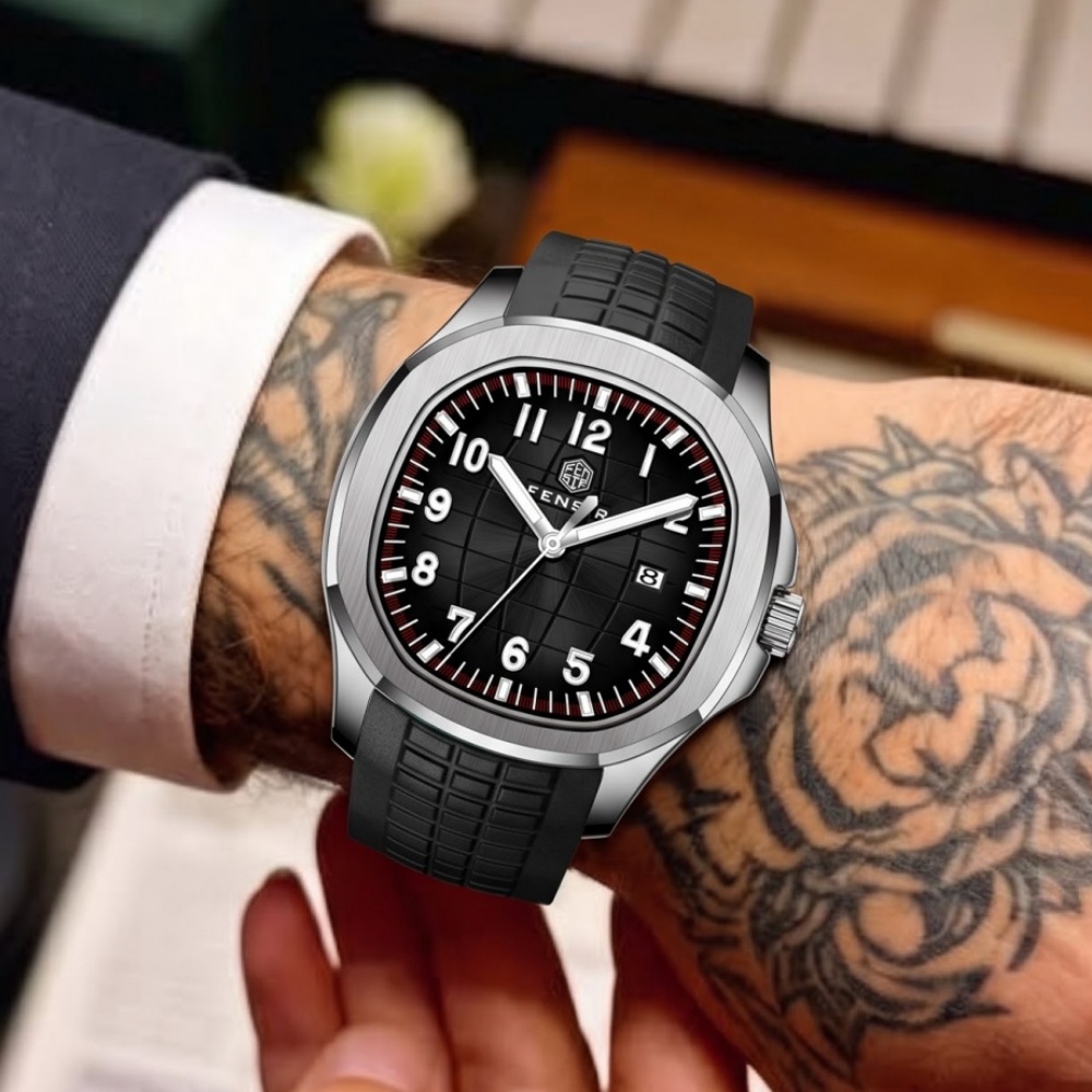 Стильные мужские кварцевые час – обзор и цена Luxury Watch With Rubber Strap