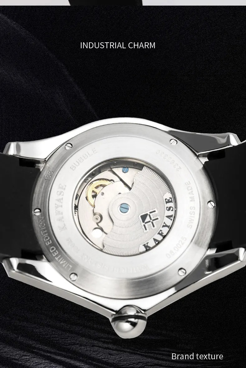 KAFYASE Мужские автоматические – обзор и цена Luxury Watch With Rubber Strap